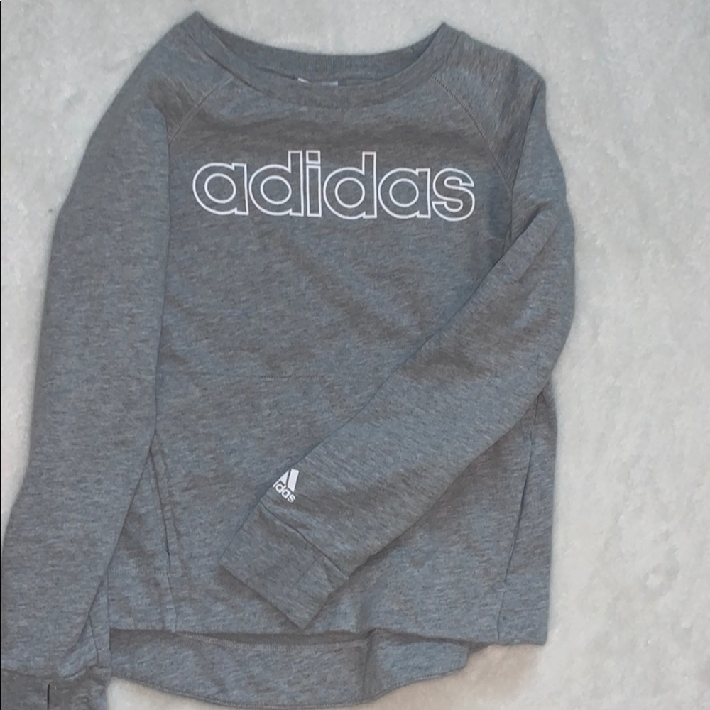 Adidas grey girls crew neck